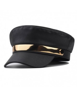 Gorra militar de cuero PU...